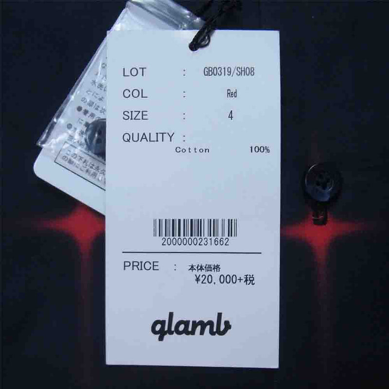 glamb グラム GB0319 Cross SH クロス アート シャツ ブラック系 4【新古品】【未使用】【中古】