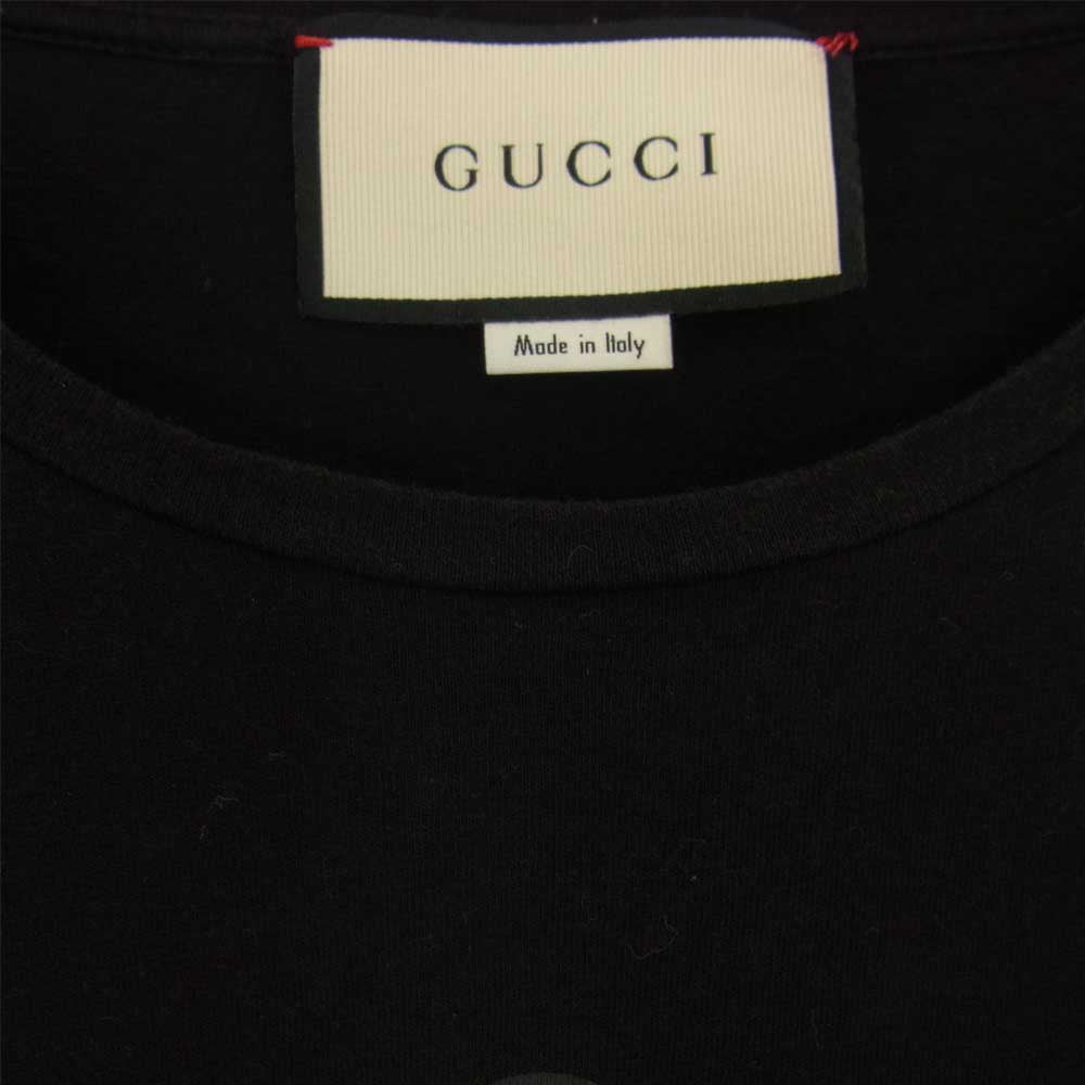 GUCCI グッチ 441685 X3A80 ロゴ プリント Tシャツ 半袖 ブラック系 L【中古】