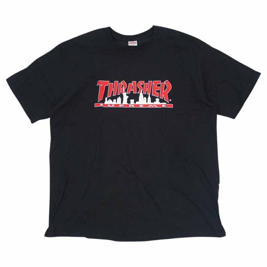Supreme シュプリーム 21AW Thrasher Skyline Tee スラッシャー スカイライン Tシャツ ブラック系 XL【中古】