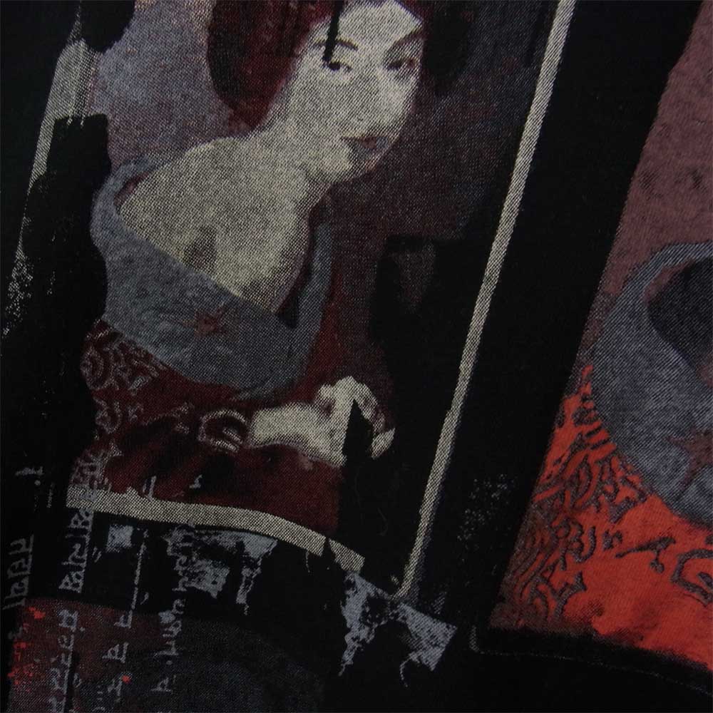 Yohji Yamamoto ヨウジヤマモト 21SS S’YTE × 久米繊維 Quadrophenia Bijin T-shirt 舞子プリント Tシャツ ブラック系 サイズ表記無【中古】