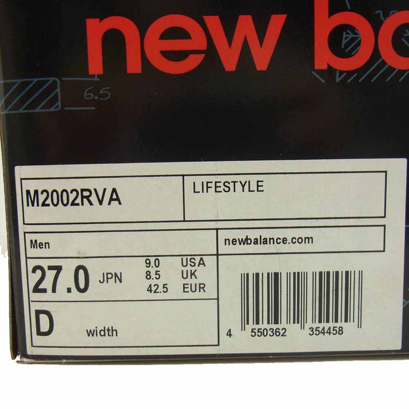 NEW BALANCE ニューバランス M2002RVA レザー スニーカー シューズ グレー系 27.0D【新古品】【未使用】【中古】