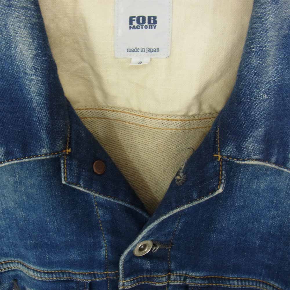 FOB FACTORY エフオービーファクトリー ストレッチ デニム ジャケット インディゴブルー系 L【中古】