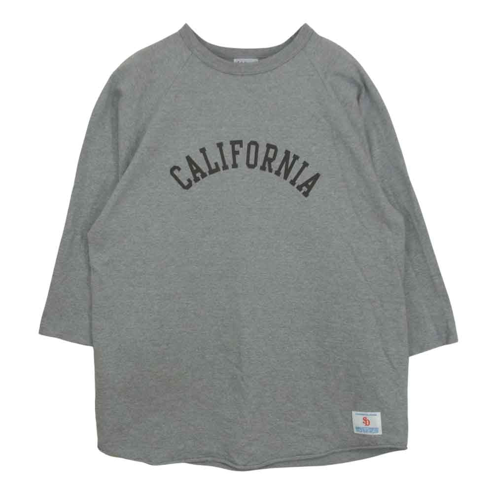 STANDARD CALIFORNIA スタンダードカリフォルニア SD HEAVYWEIGHT LOGO BASEBALL T ベースボール ラグラン Tシャツ カットソー グレー系 L【美品】【中古】