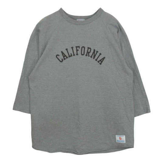 STANDARD CALIFORNIA スタンダードカリフォルニア SD HEAVYWEIGHT LOGO BASEBALL T ベースボール ラグラン Tシャツ カットソー グレー系 L【美品】【中古】