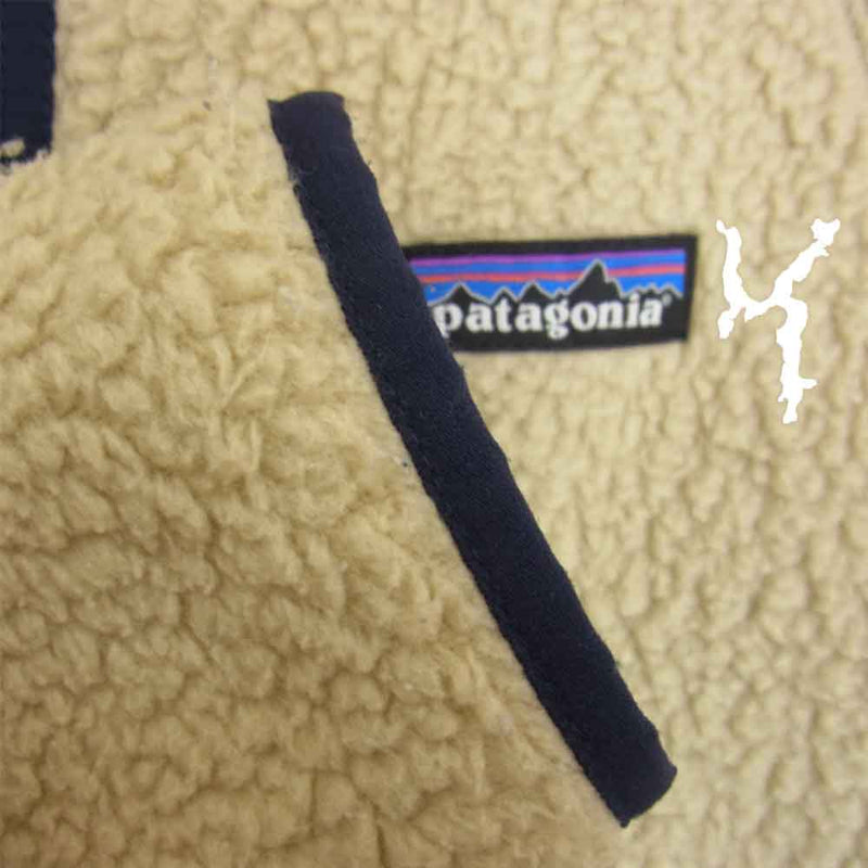 美品 パタゴニア PATAGONIA ベスト クラシックレトロX ジップアップ フリース アウター メンズ XS ベージュ/ネイビー