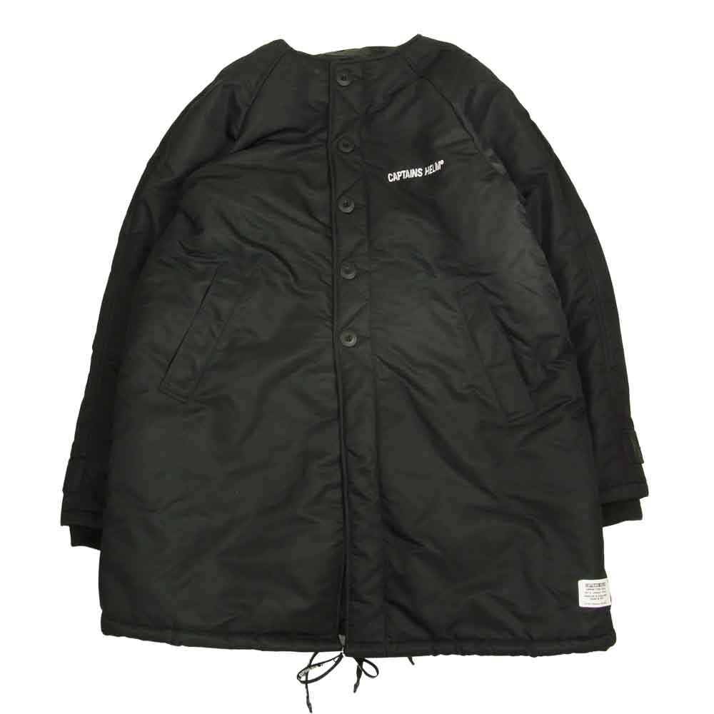 キャプテンズヘルム NO COLLAR MILITARY HALF JACKET ノーカラー ミリタリー ハーフ ジャケット ブラック系 L【中古】