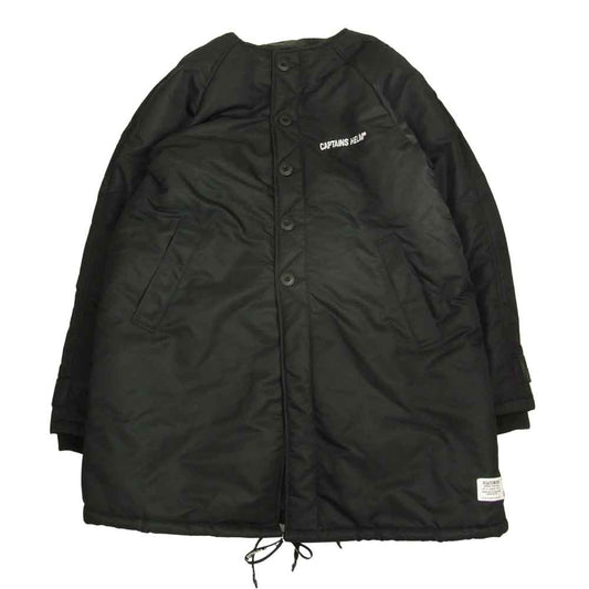キャプテンズヘルム NO COLLAR MILITARY HALF JACKET ノーカラー ミリタリー ハーフ ジャケット ブラック系 L【中古】