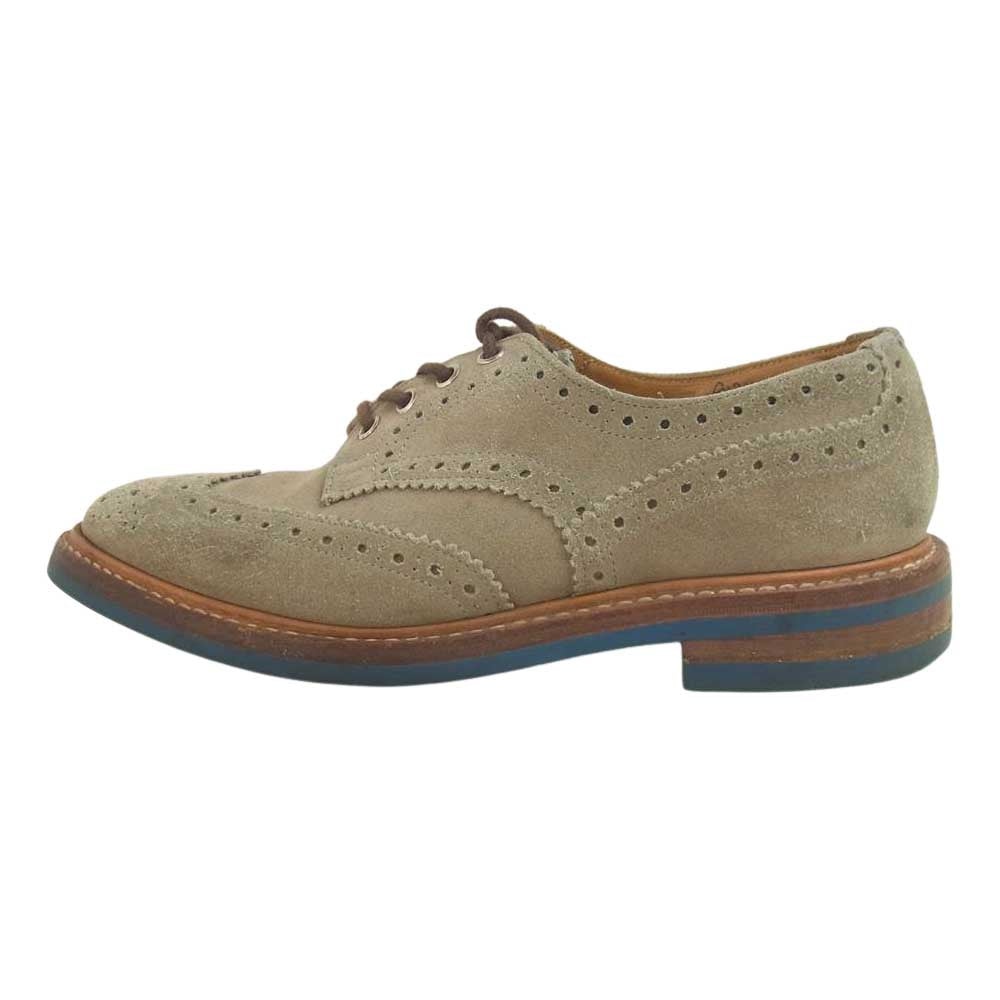 Tricker's トリッカーズ  BOURTON バートン スエード メダリオン ウイングチップ シューズ アッシュブラウン系 実寸約26㎝【中古】