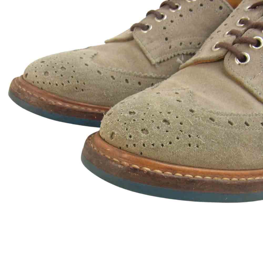 Tricker's トリッカーズ  BOURTON バートン スエード メダリオン ウイングチップ シューズ アッシュブラウン系 実寸約26㎝【中古】