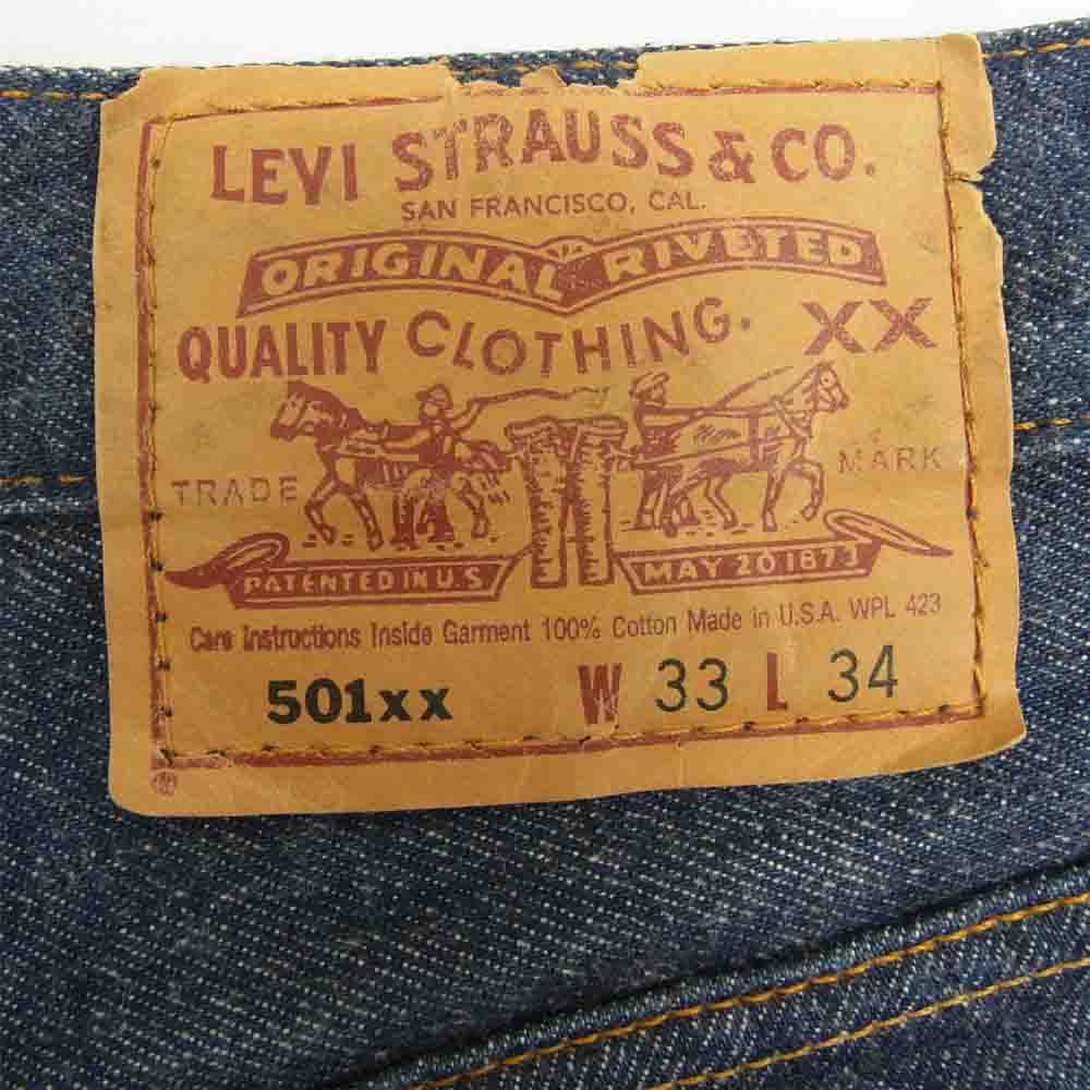 Levi's リーバイス 90s フラッシャー付 ボタン裏刻印653 501XX デニム パンツ インディゴブルー系 33【中古】