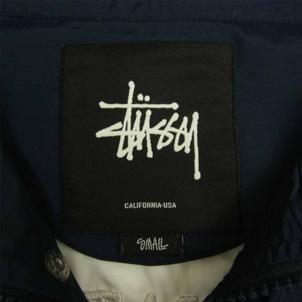 STUSSY ステューシー ワッペン ナイロン フード スタジャン ブルゾン ジャケット ネイビー系 S【中古】