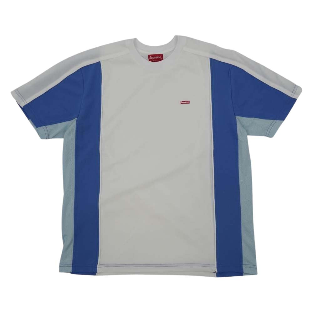 Supreme シュプリーム 22SS Mesh Panel S/S Top メッシュ 半袖 Tシャツ ホワイト系 ライトブルー系 S【新古品】【未使用】【中古】