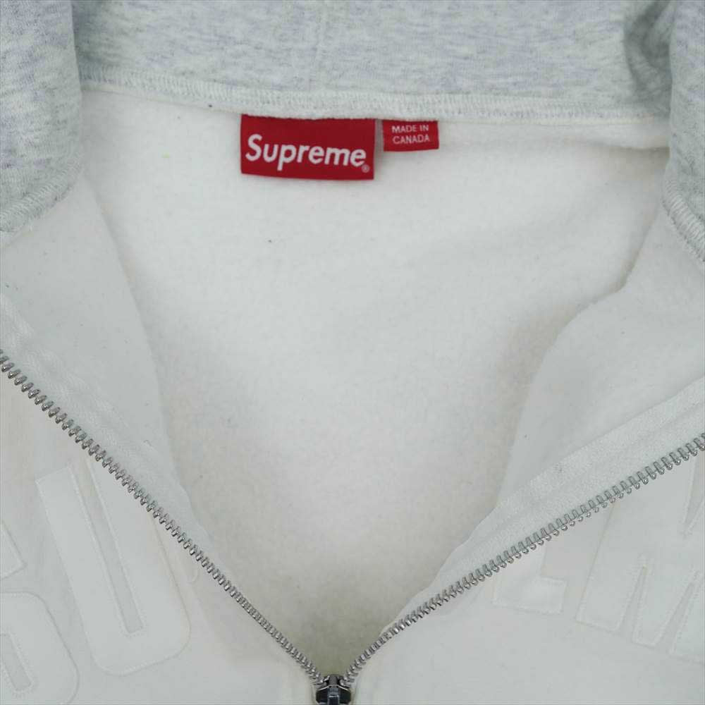 Supreme シュプリーム 18SS Jet Sleeve Zip Up Hooded Sweatshirt ジェット スリーブ アーチロゴ ジップ アップ フーデッド スウェット パーカー ホワイト系 S【中古】