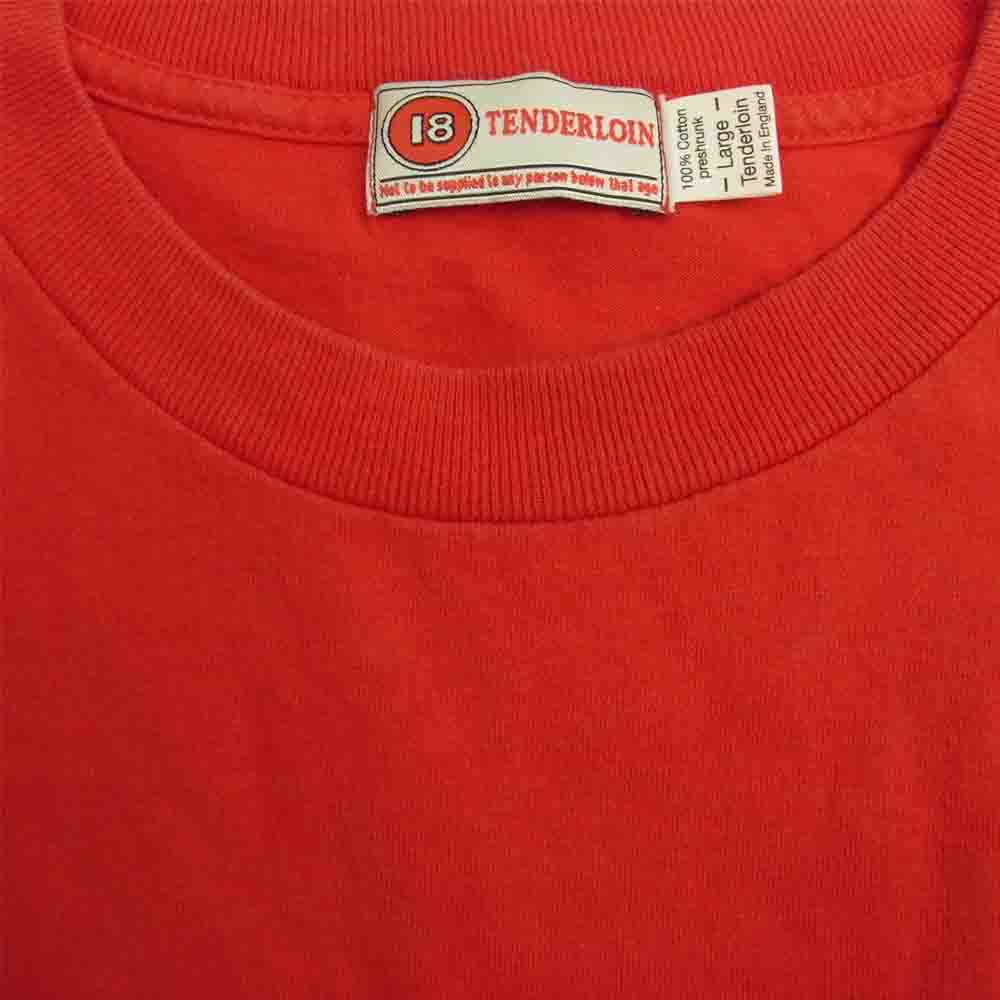 TENDERLOIN テンダーロイン イングランド製 ポケット ロゴプリント Tシャツ レッド系【中古】