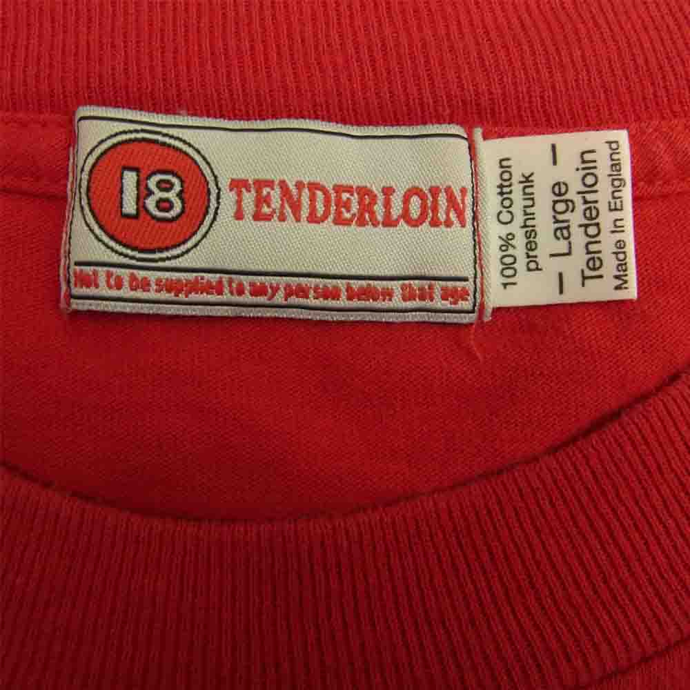 TENDERLOIN テンダーロイン イングランド製 ポケット ロゴプリント Tシャツ レッド系【中古】