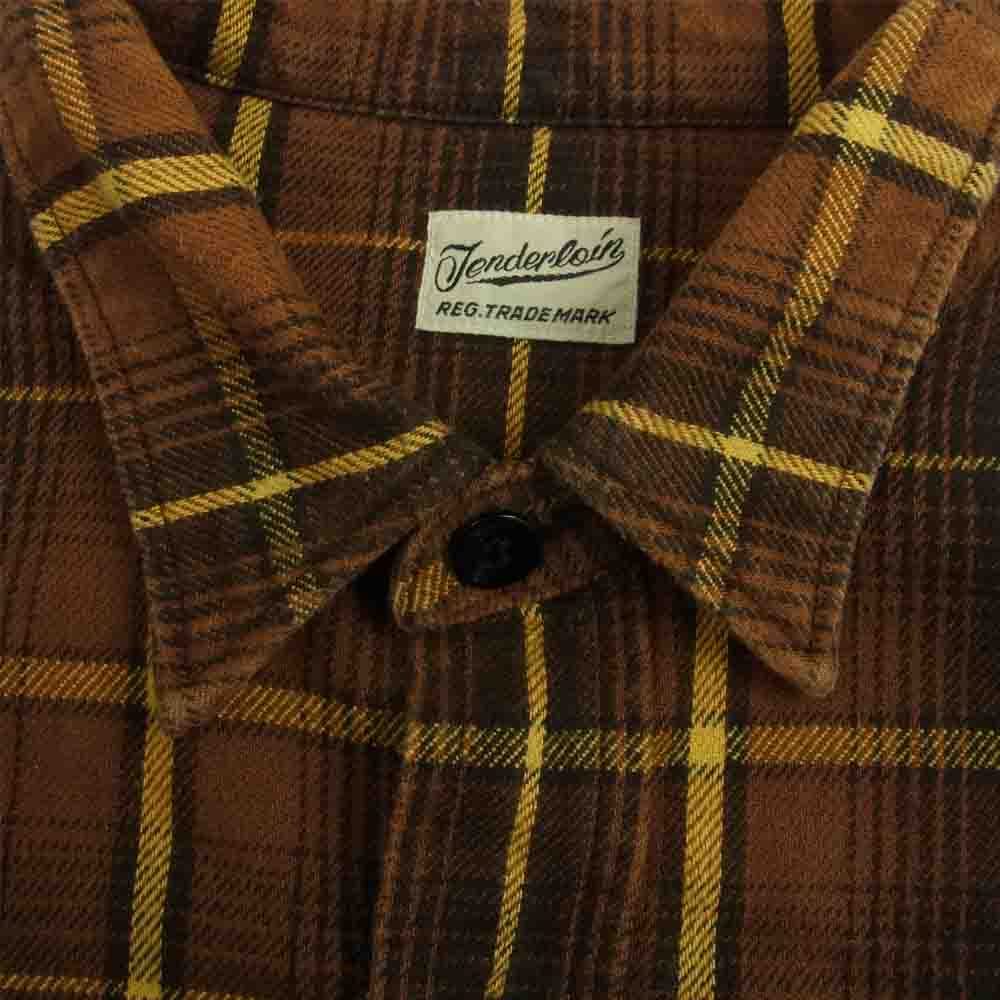 TENDERLOIN テンダーロイン T-HEAVY FLANNEL SHT ヘビー フランネル シャツ ブラウン系 M【中古】