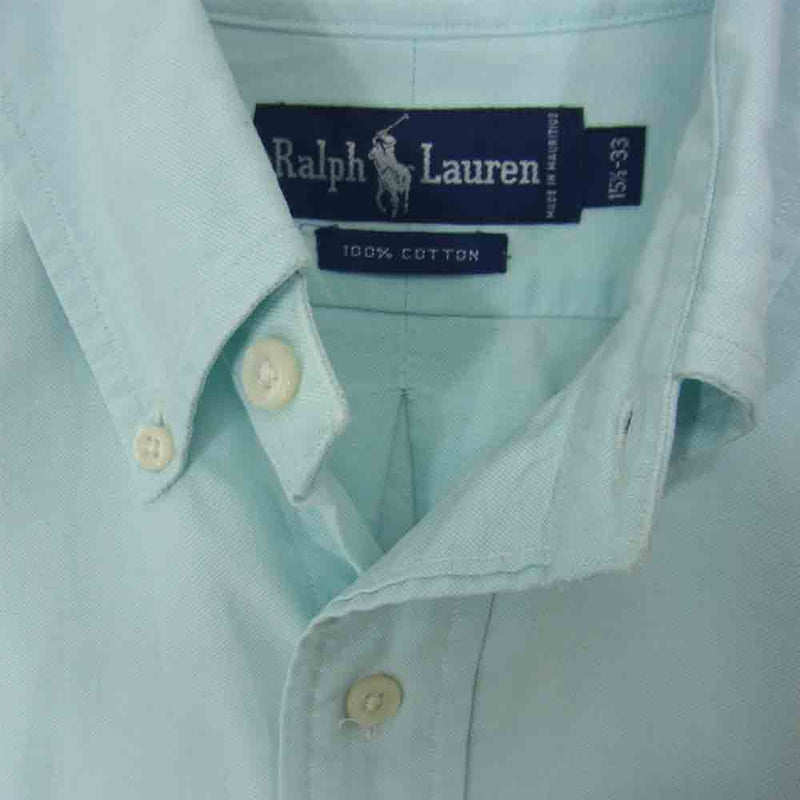 RALPH LAUREN ラルフローレン 90'S オックスフォード ボタンダウン シャツ ライトブルー系 M【中古】