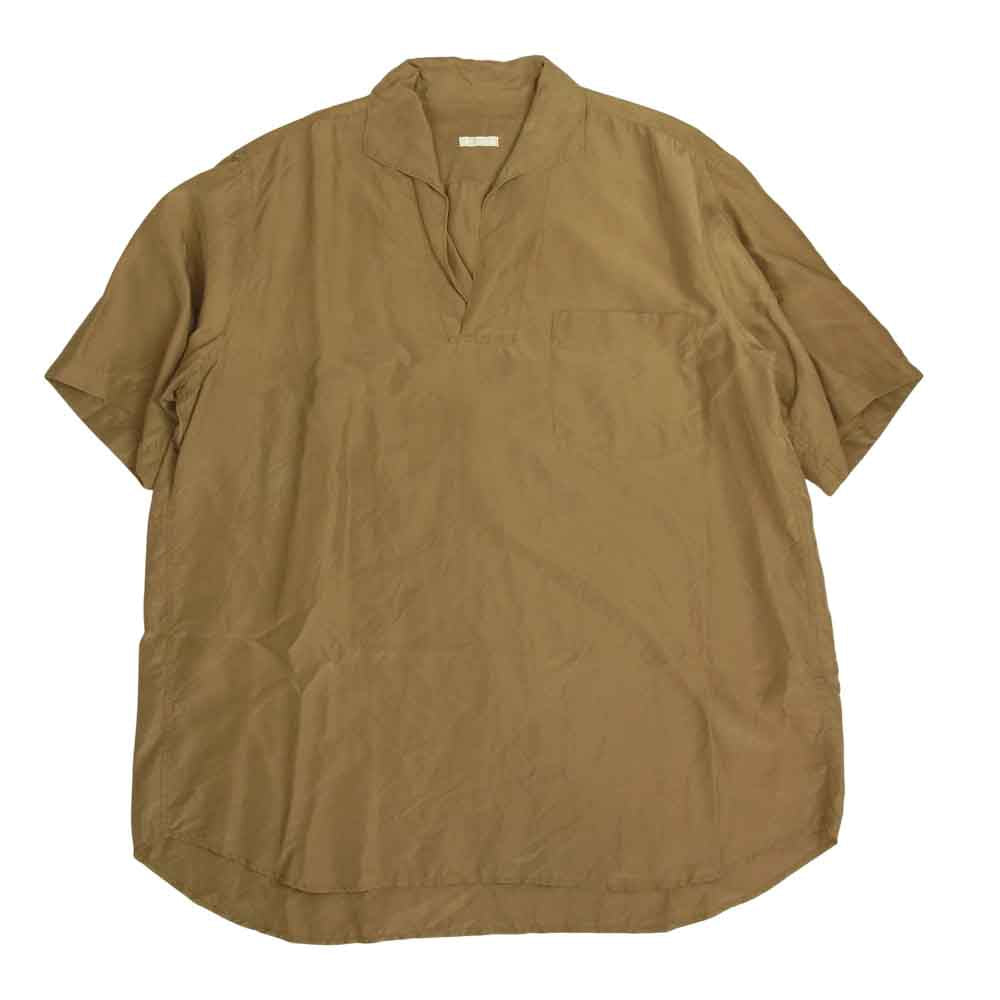 COMOLI コモリ 17SS K01-02014 シルク スキッパー 半袖 シャツ ブラウン系【中古】