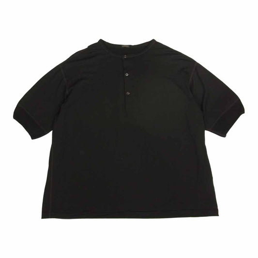 COMOLI コモリ  P01-05008 ウール ヘンリーネック Tシャツ ブラック系【美品】【中古】