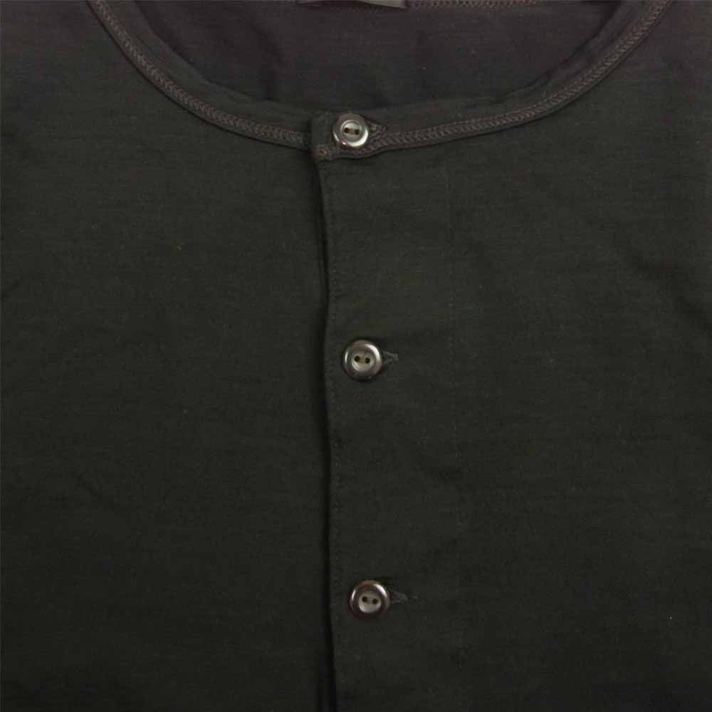 COMOLI コモリ  P01-05008 ウール ヘンリーネック Tシャツ ブラック系【美品】【中古】