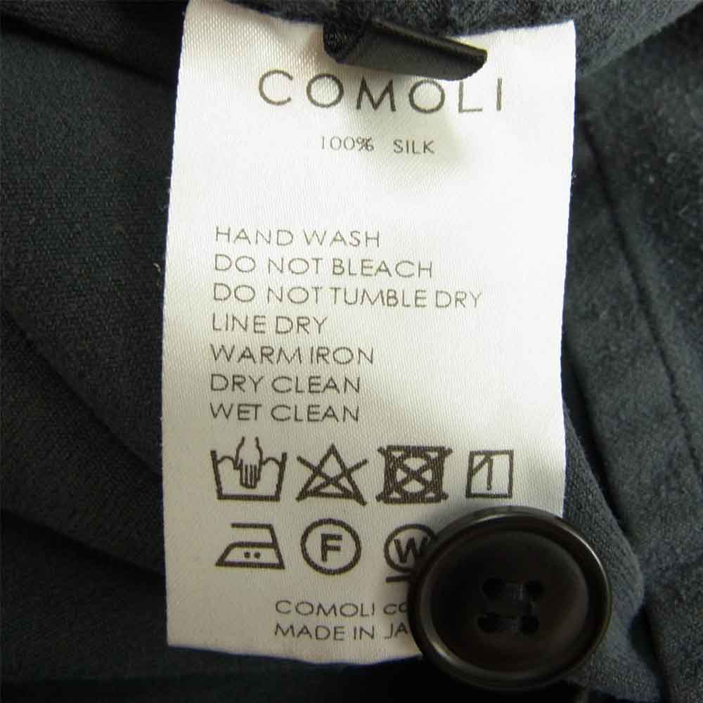 COMOLI コモリ 21AW U03-01017 シルク100％ シルクネル ジャケット  チャコール系 2【中古】