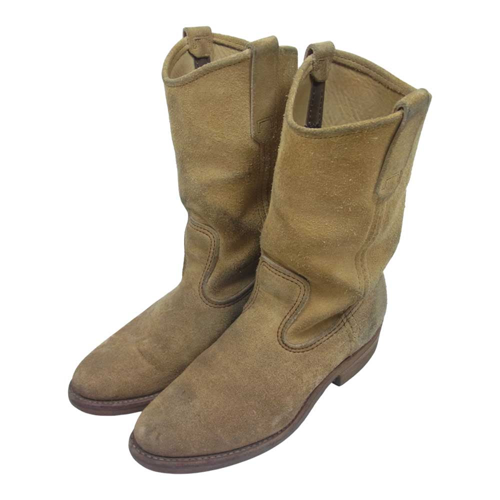 RED WING レッドウィング 8156 90s 縦羽タグ スエード ペコスブーツ ベージュ系 6D【中古】