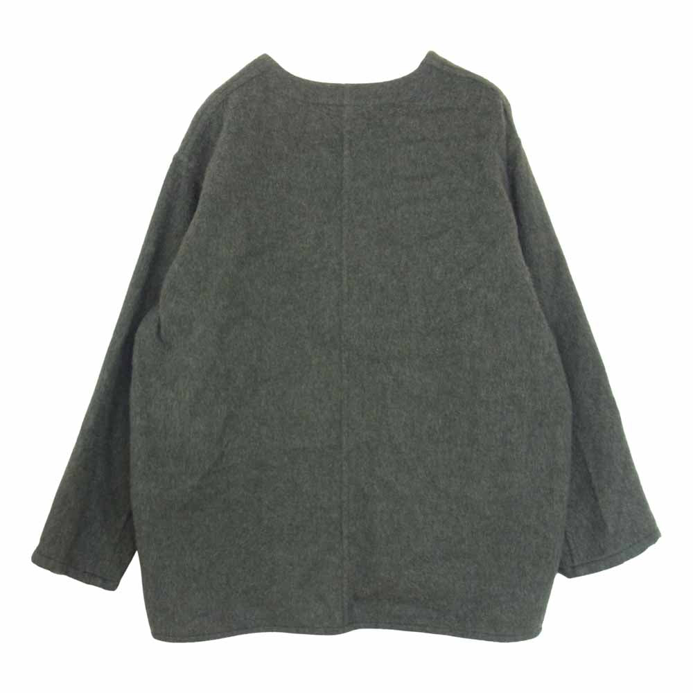 ワックス Wool mix V neck shirts ウール ミックス Vネック シャツ プルオーバー グレー系 L【中古】