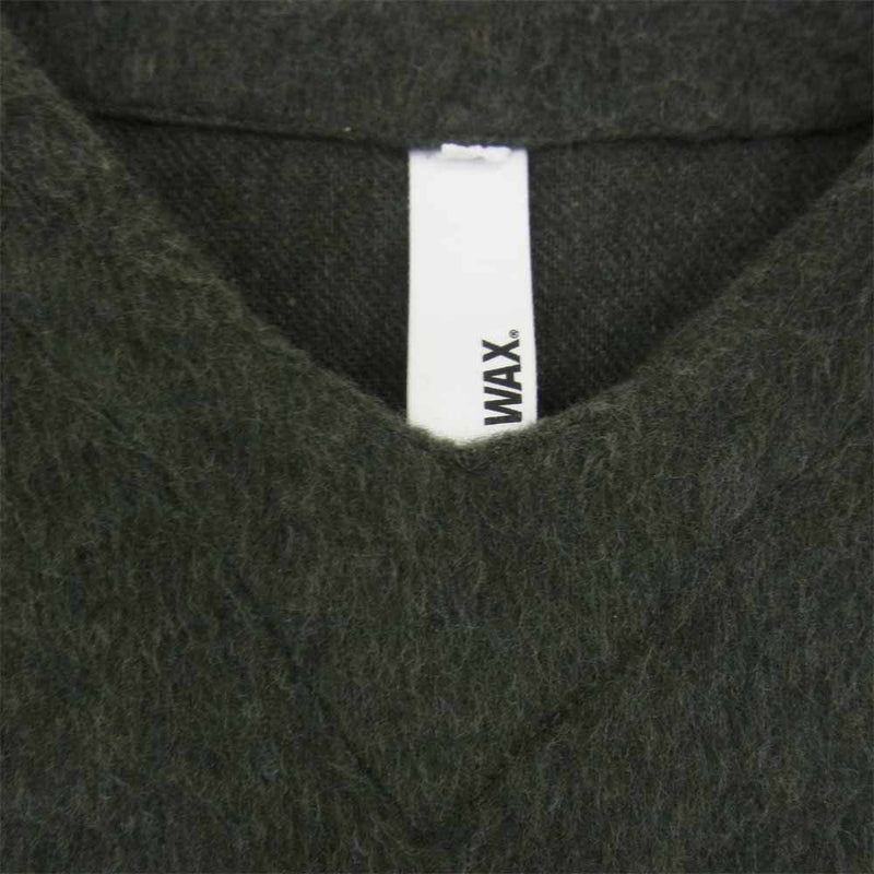 ワックス Wool mix V neck shirts ウール ミックス Vネック シャツ プルオーバー グレー系 L【中古】