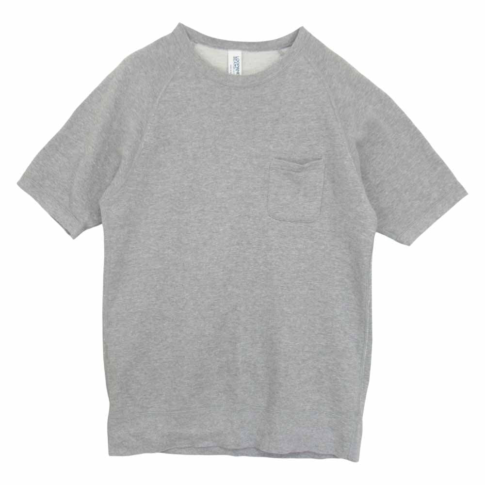 LOOPWHEELER ループウィラー クルーネック スウェット ポケット付き 半袖 Tシャツ グレー系 L【中古】