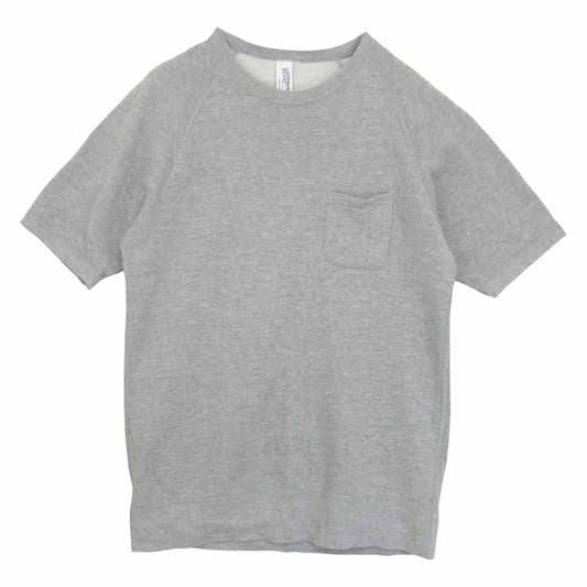 LOOPWHEELER ループウィラー クルーネック スウェット ポケット付き 半袖 Tシャツ グレー系 L【中古】