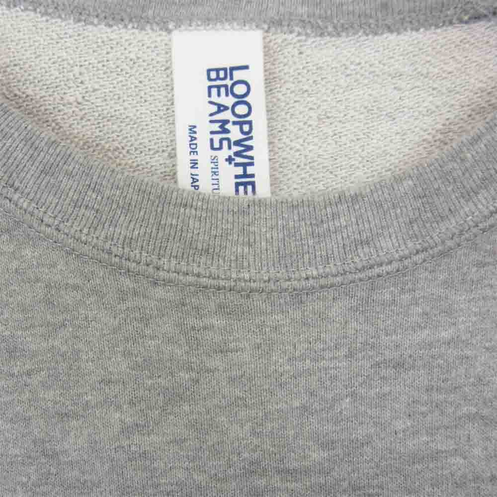 LOOPWHEELER ループウィラー クルーネック スウェット ポケット付き 半袖 Tシャツ グレー系 L【中古】