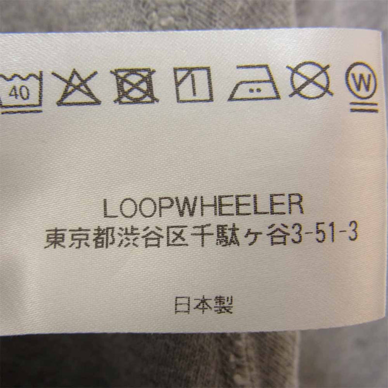 LOOPWHEELER ループウィラー クルーネック スウェット ポケット付き 半袖 Tシャツ グレー系 L【中古】