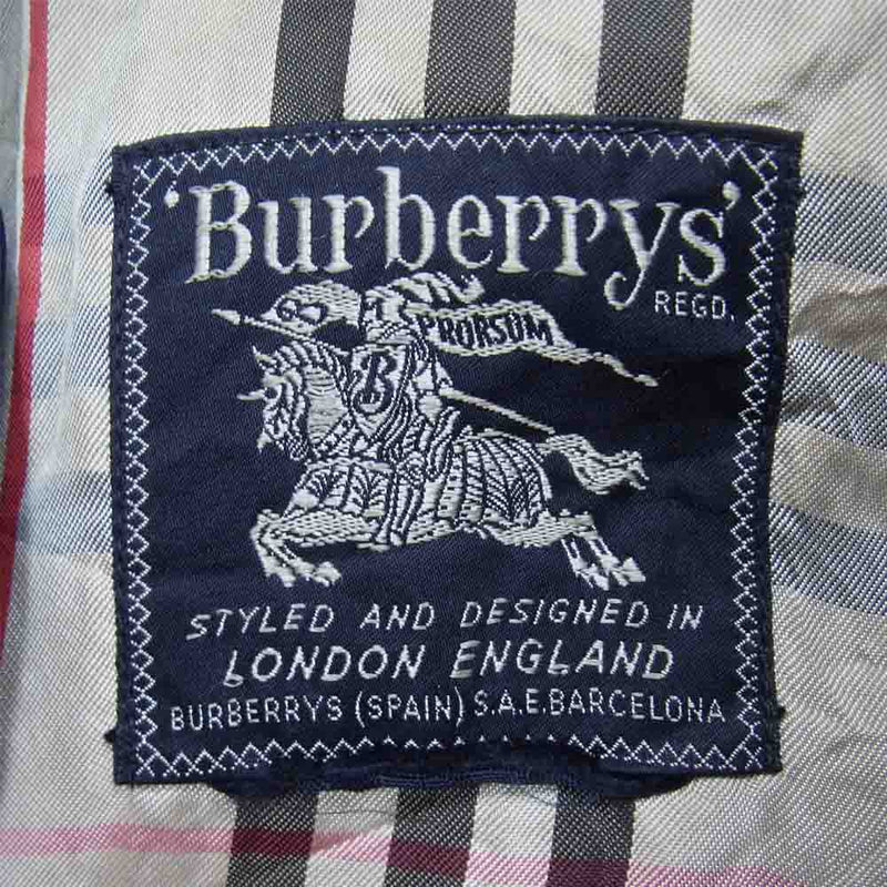 BURBERRY バーバリー 60s 70s 英国製 裏地ノバチェック トレンチ コート ネイビー系 表記無し【中古】