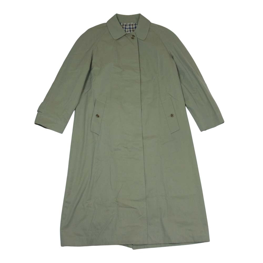 Aquascutum アクアスキュータム 80s 英国製 Aqua5 Balmacaan Coat バルマカーン ステンカラー コート カーキ系 表記無し【中古】