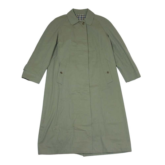 Aquascutum アクアスキュータム 80s 英国製 Aqua5 Balmacaan Coat バルマカーン ステンカラー コート カーキ系 表記無し【中古】