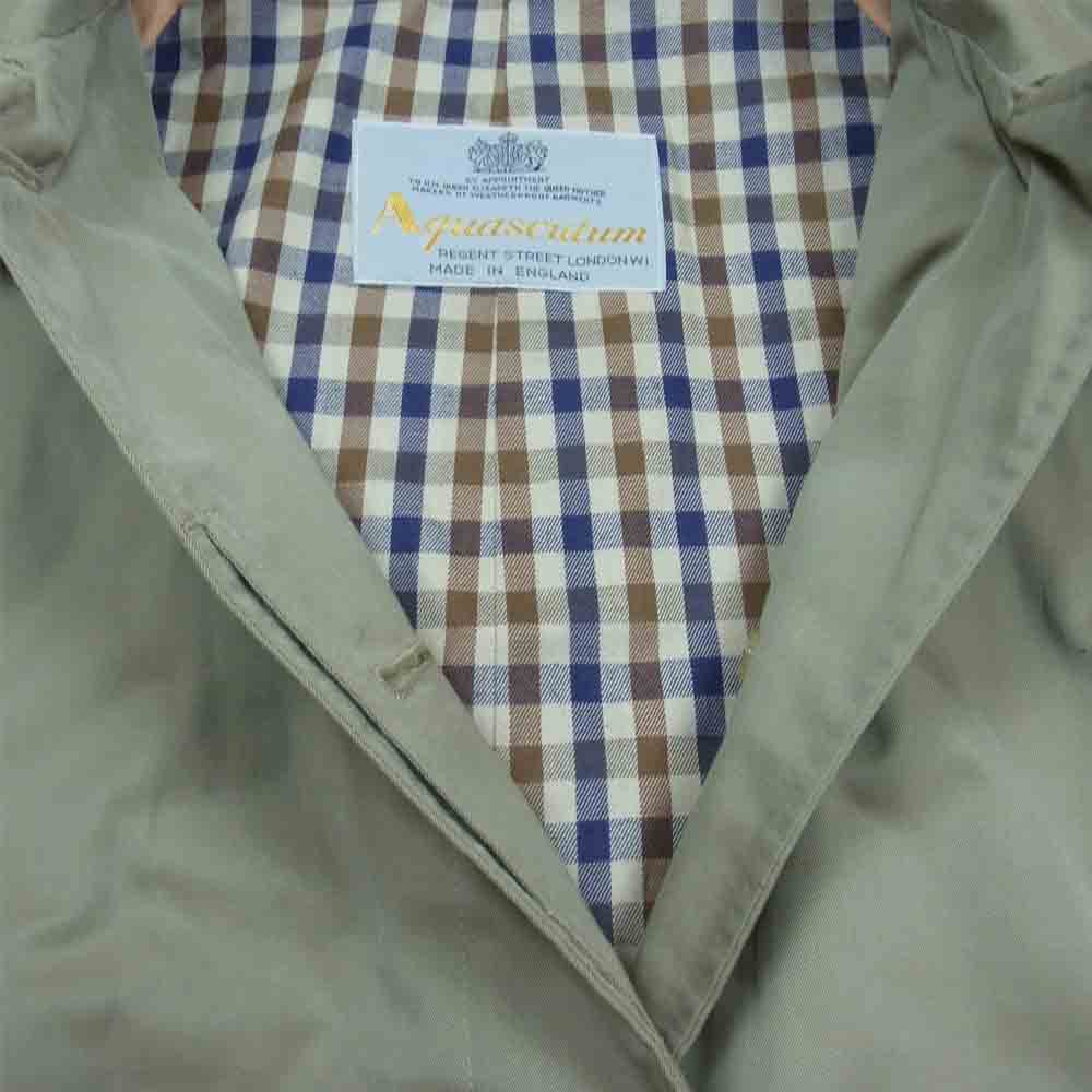 Aquascutum アクアスキュータム 80s 英国製 Aqua5 Balmacaan Coat バルマカーン ステンカラー コート カーキ系 表記無し【中古】