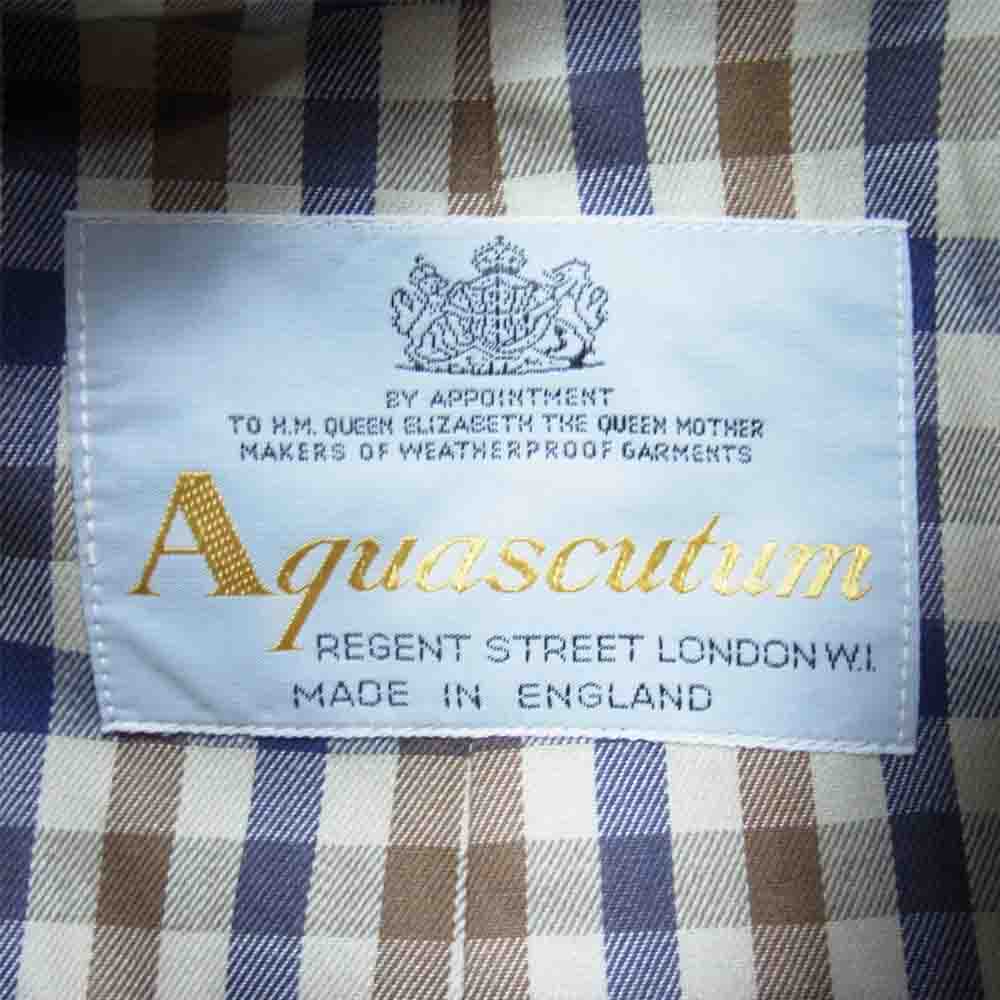 Aquascutum アクアスキュータム 80s 英国製 Aqua5 Balmacaan Coat バルマカーン ステンカラー コート カーキ系 表記無し【中古】