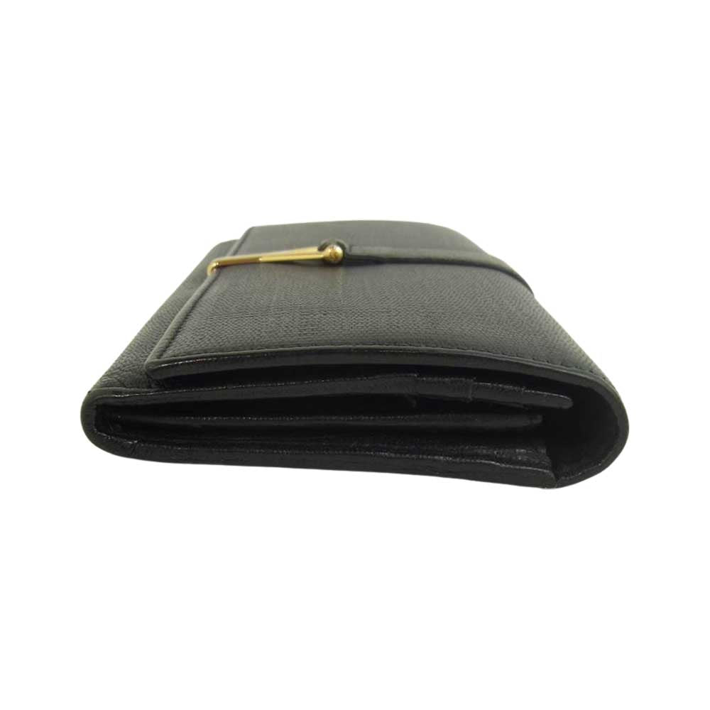 YVES SAINT LAURENT イヴサンローラン 513092 274524 Y金具 フラップ ウォレット ブラック系【中古】