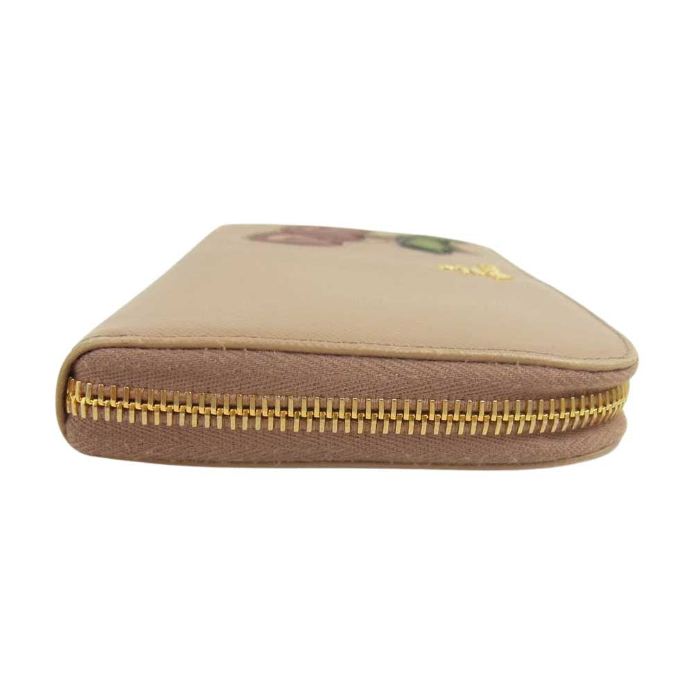 PRADA プラダ チェリー ラウンドジップ ウォレット ピンク系【中古】