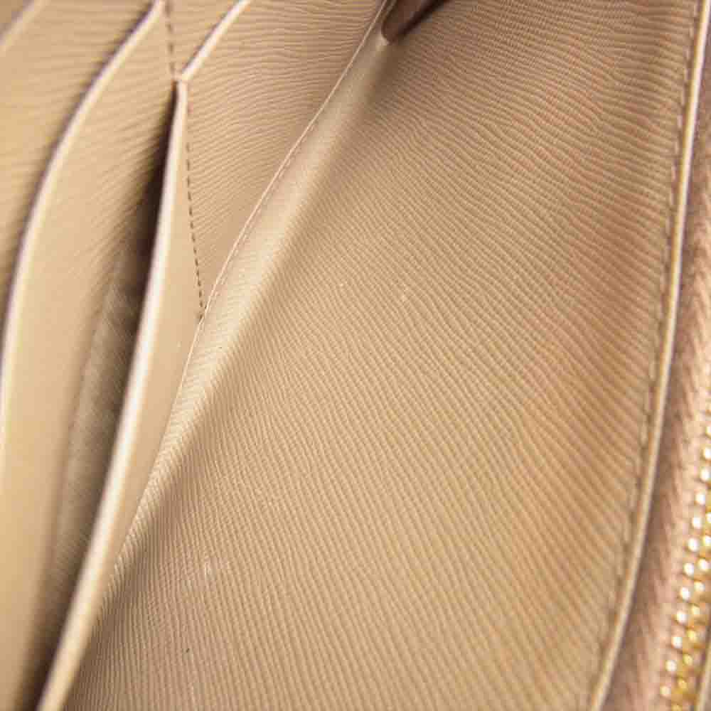 PRADA プラダ チェリー ラウンドジップ ウォレット ピンク系【中古】