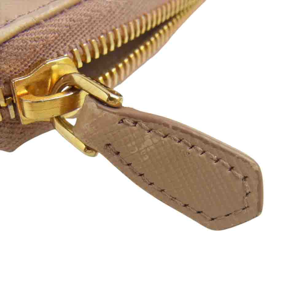 PRADA プラダ チェリー ラウンドジップ ウォレット ピンク系【中古】