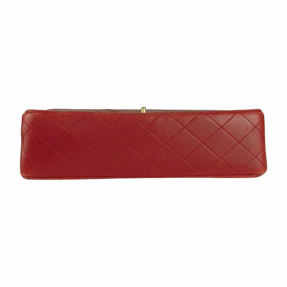 CHANEL シャネル マトラッセ ダブル フラップ チェーン ショルダー バッグ ゴールド金具 1番台 レッド系【中古】