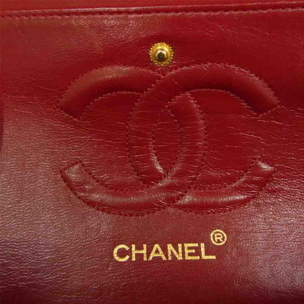 CHANEL シャネル マトラッセ ダブル フラップ チェーン ショルダー バッグ ゴールド金具 1番台 レッド系【中古】