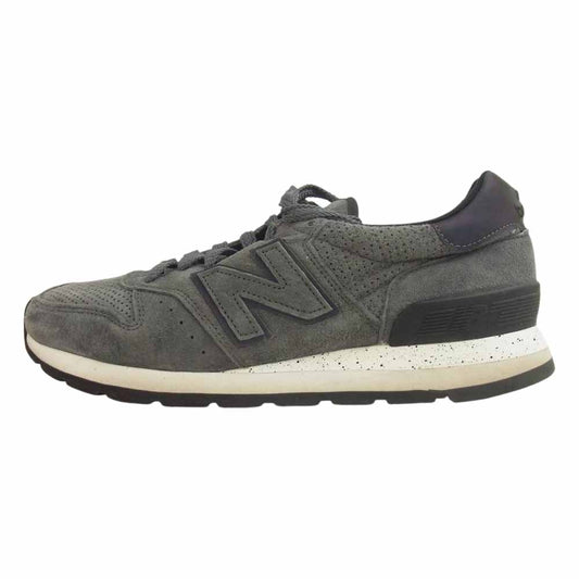 NEW BALANCE ニューバランス M995SYG USA製 スエード ローカット スニーカー ダークグレー系 実寸約27cm【中古】