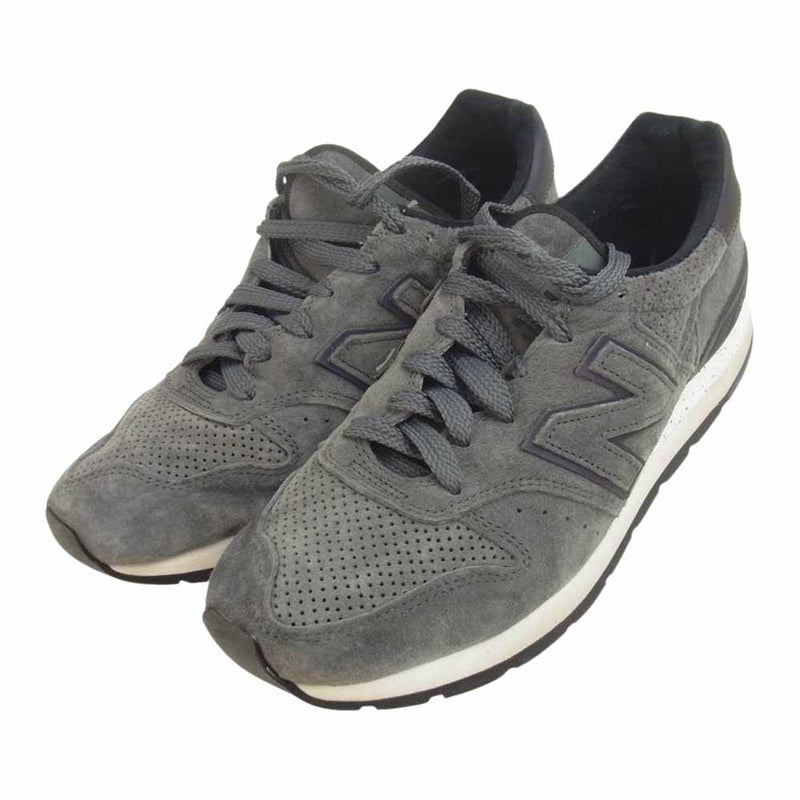 NEW BALANCE ニューバランス M995SYG USA製 スエード ローカット スニーカー ダークグレー系 実寸約27cm【中古】