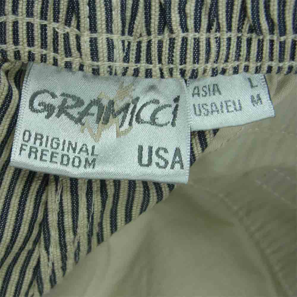 Gramicci グラミチ GUP-205044 サッカー ルーズ テーパード パンツ ネイビー系 オフホワイト系 L【中古】