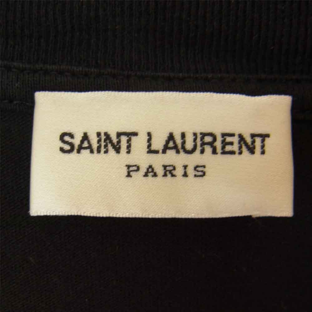 SAINT LAURENT サンローラン 480406 YB1GN ロゴ プリント クルーネック Tシャツ ブラック系 XS【中古】
