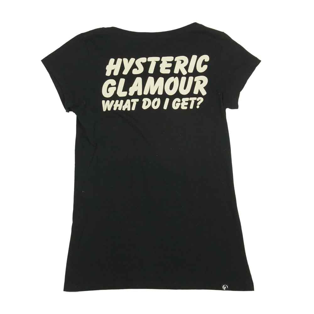 HYSTERIC GLAMOUR ヒステリックグラマー 0122CT33 ファック ベアー  ヘンリーネック カットソー レディース ブラック系 F【中古】