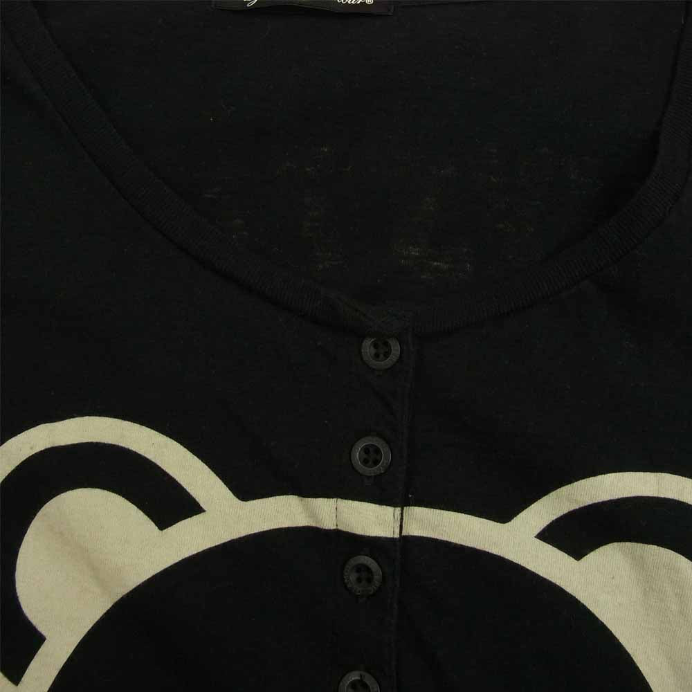 HYSTERIC GLAMOUR ヒステリックグラマー 0122CT33 ファック ベアー  ヘンリーネック カットソー レディース ブラック系 F【中古】