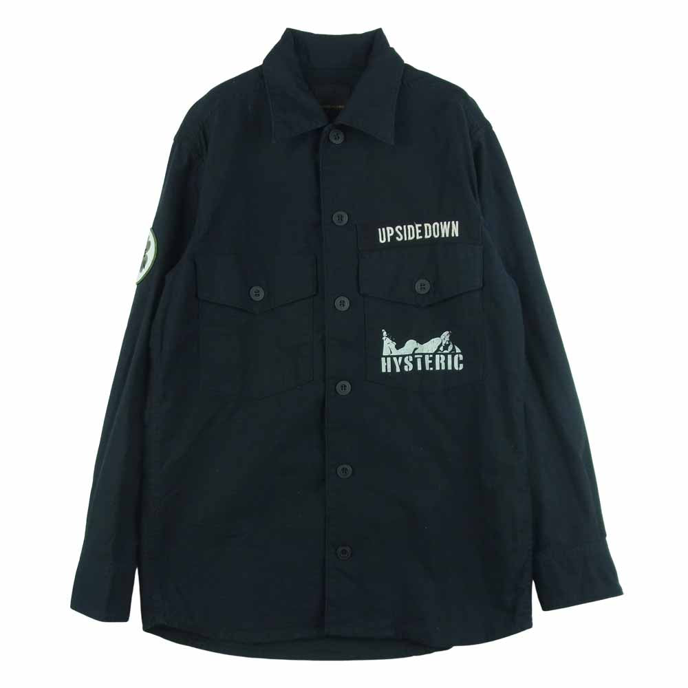 HYSTERIC GLAMOUR ヒステリックグラマー 0114AH03 ワッペン ミリタリー 長袖 シャツ レディース ブラック系 FREE【中古】